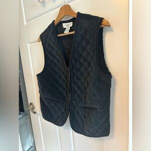 Vintage Innovation Sport Black Quilted Velvet Vest Size M